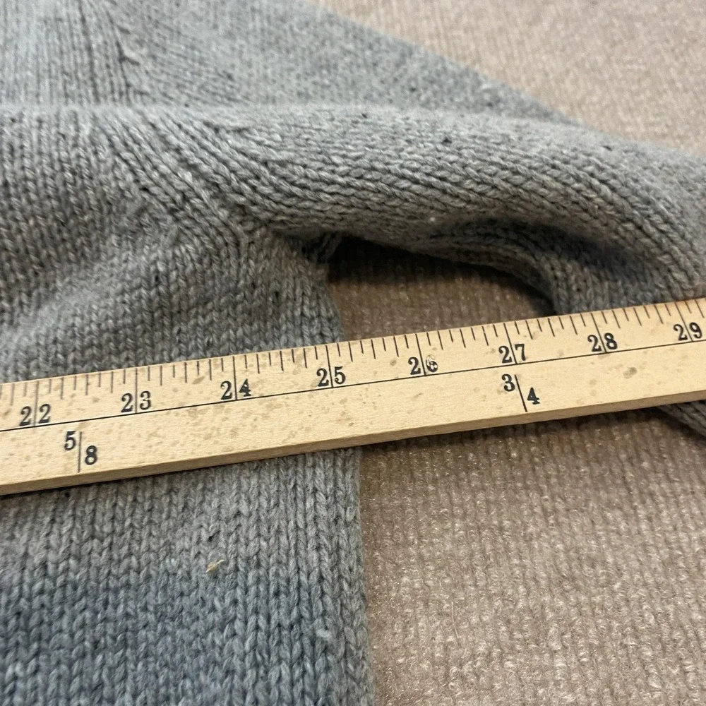 Nautica Sweater Mens 2XL Gray Mock‎ Neck Henley Button Knit Pullover Long Sleeve